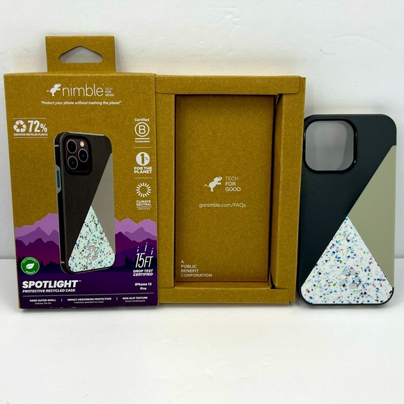 NIMBLE TECH FOR GOOD, iPhone 13 PRO PROTECTIVE CASE, BLACK AND WHITE COLORS - Picture 9 of 12